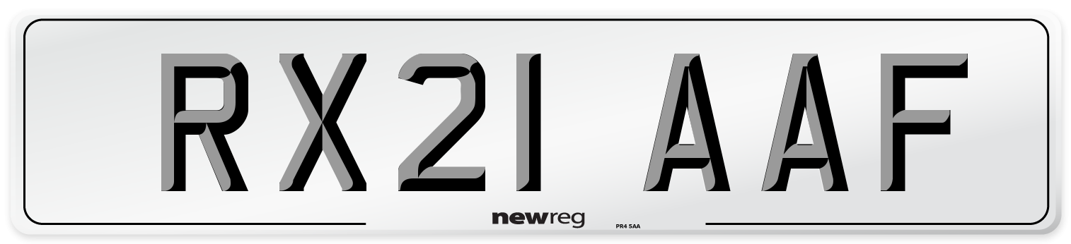 RX21 AAF Number Plate from New Reg